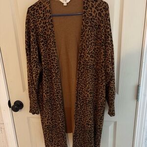 Terra & Sky Animal Print Cardigan - Brown and Black